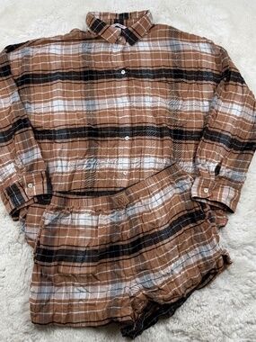 Victoria's Secret Modal-Cotton Button-Front Medium Sleepshirt Large Pajama Short